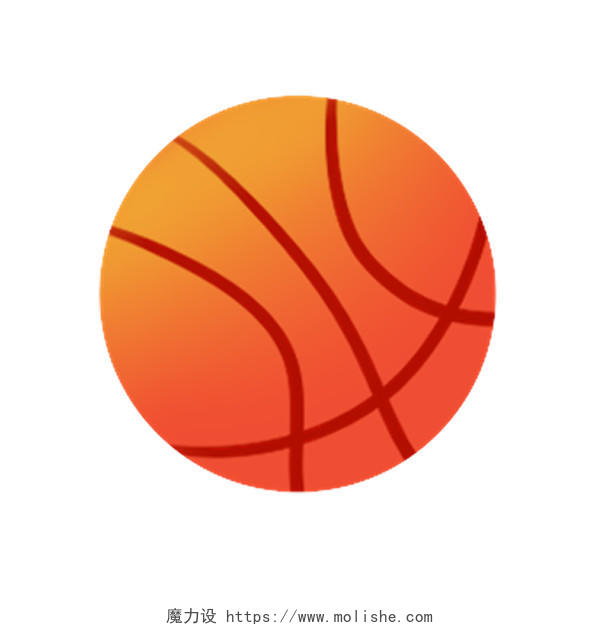 彩色手绘篮球运动器材PNG素材元素
